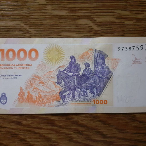 Argentina 1,000 Pesos 2023 banknote San Martin UNC