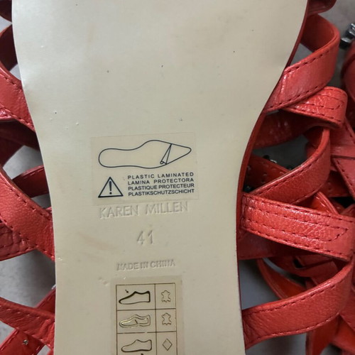 Karen Millen leather gladiator sandals coral size 41 like new