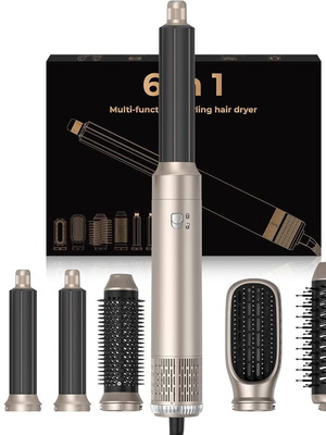 6 in 1 Hair Styler with Hair Dryer and Curling Iron, New