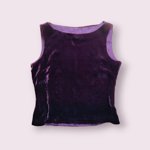 Liz Claiborne Sleeveless Velvet Top Purple/Burgundy Size M Like New