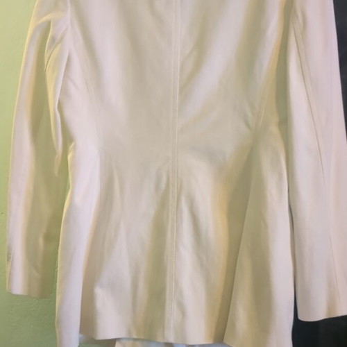 Laurel white long jacket like new with 4 buttons and embroidered pocket