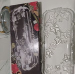 Rectangular crystal cake platter new 39x16 cm