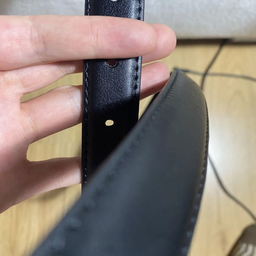 Leather belt black with buckle new 105 cm