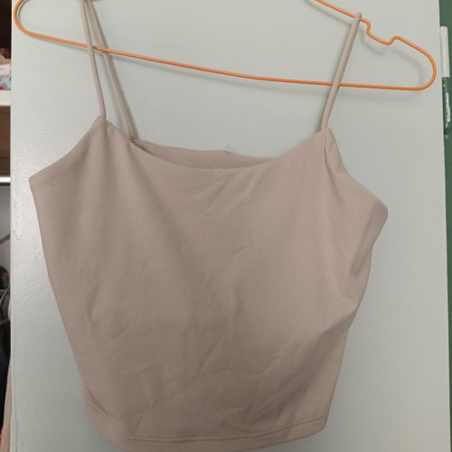 Sinsay Sports Top with Built-In Bra New, Beige, Size XS