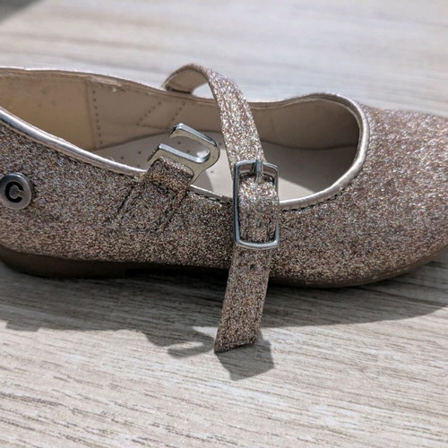 Crocodilino ballerinas anatomical size 22 like new, gold glitter