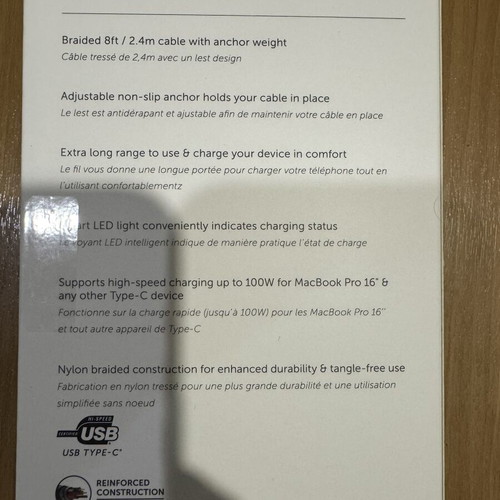 Native Union Desk Cable USB C to C 2.4m new