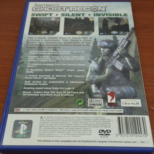 Tom Clancys Ghost Recon PS2 game used, fully functional
