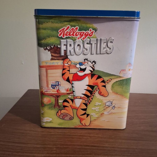 Vintage Kellogg's Frosties Metal Tin with Tony the Tiger, used