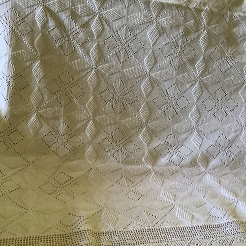 Handmade crocheted blanket, cotton yarn, 200x223 cm