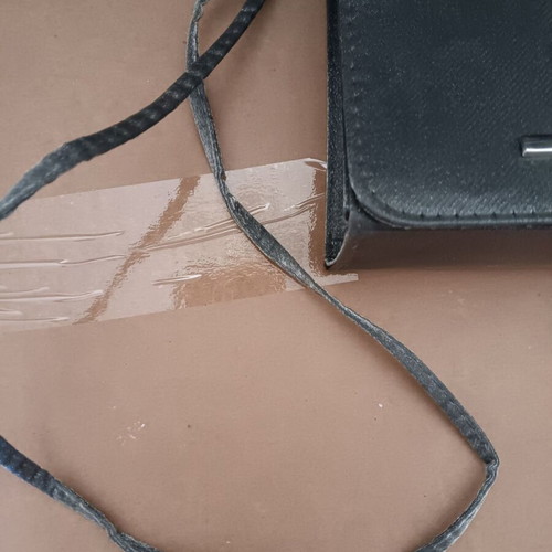 Small crossbody bag used, gray and blue