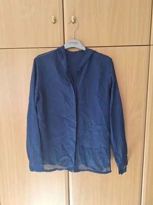 Transparent shirt with hood used, size M, blue