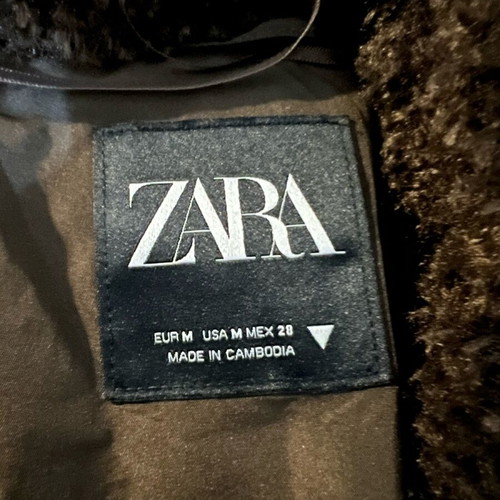 ZARA Brown Faux Fur Teddy Coat Size M Like New