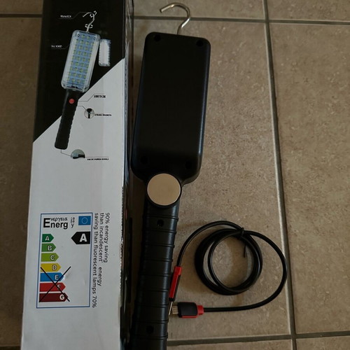 Rechargeable lamp 34 led with hook, magnet and usb charger 28 cm new