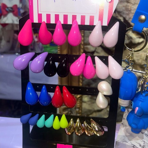 Drops earrings new, multicolor in glossy, matte, pearly finishes