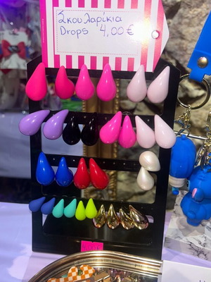 Drops earrings new, multicolor in glossy, matte, pearly finishes