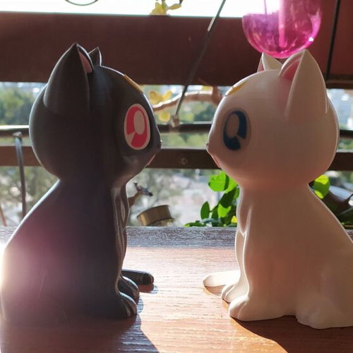 Sailor Moon Luna and Artemis Cats Set 3D Printed Figure 12 cm New