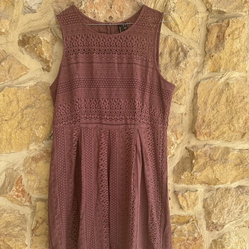 Vero Moda Dusty Rose Lace Sleeveless Dress XL like new
