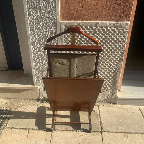 Fratelli Reguitti Clothes Stand With Trouser Press Used, Walnut Wood