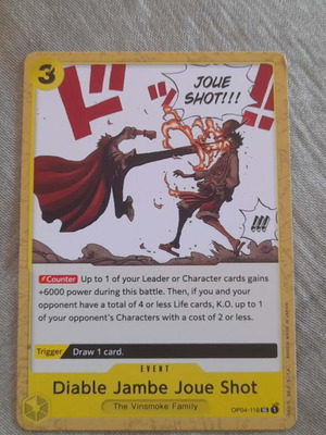 One Piece Card Game Diable Jambe Joue Shot card OP04-116
