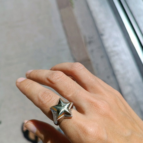 Gregio star ring used silver S925 with gold plating