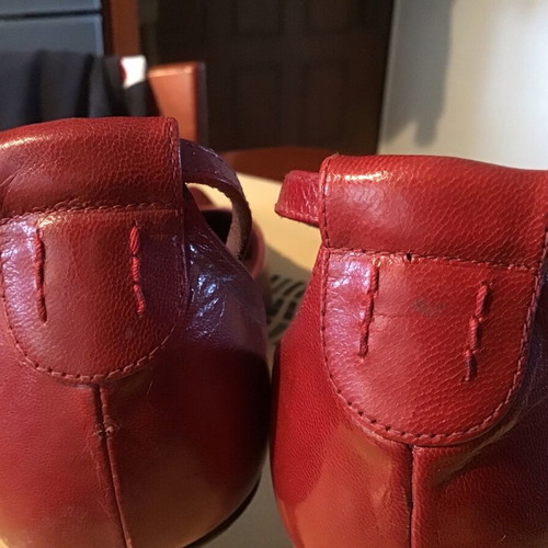 Zara kitten heel red leather pumps like new size 40