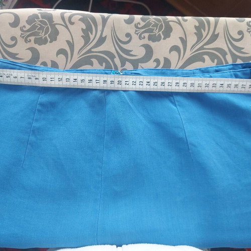 Linen midi skirt blue like new, size S