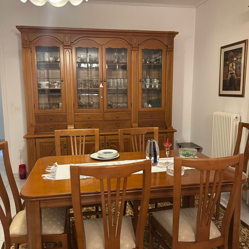 Wooden dining set for 6 people