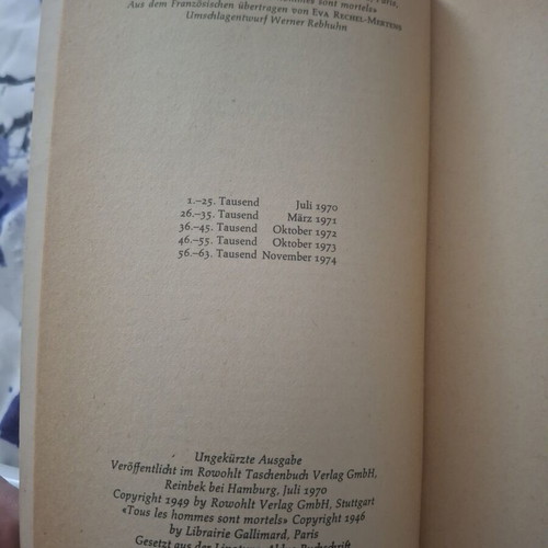 Simone de Beauvoir books in German used, some signs of age