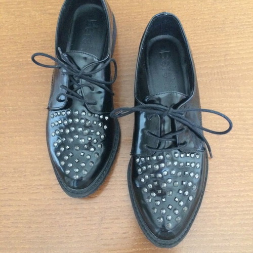 Bershka patent leather moccasins used, size 41 with studs