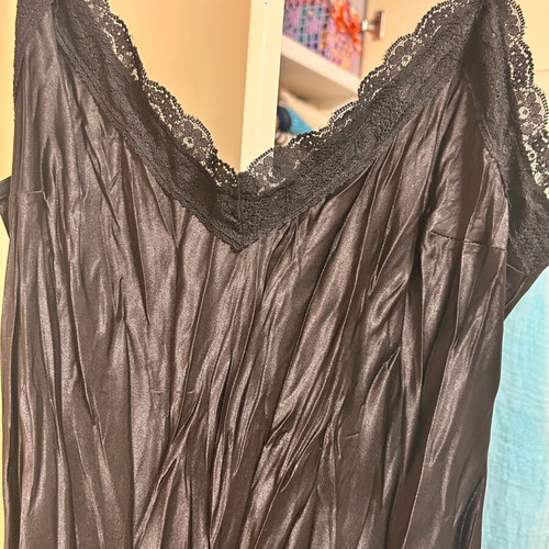 Mini dress ziczac satin crinkled medium new, black