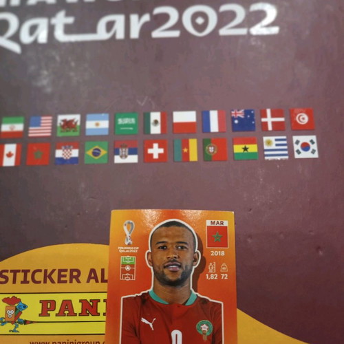 Ayoub El-Kaabi El Kambi Panini World Cup 2022 sticker used