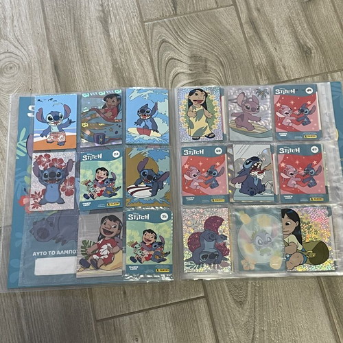 Stitch Panini album like new with 78 cards and 2 collectibles