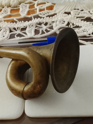 Vintage Small Brass Spiral-Shaped Bugle used
