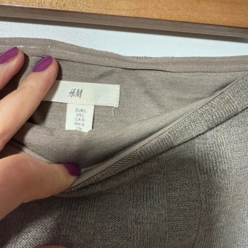 H&M skirt and blouse set, medium/large, grey beige