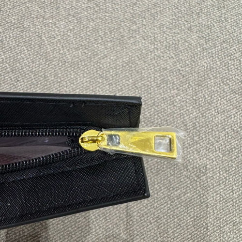 Dolce & Gabbana transparent pouch like new, black PVC with leather trim
