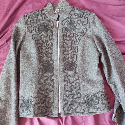 Jean Marie Lie jacket size 46 like new, gray and black