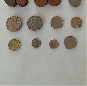 59 κέρματα Αγγλίας διάφορα από το 1969 έως το 2013 με δύο συλλεκτικές εκδόσεις
