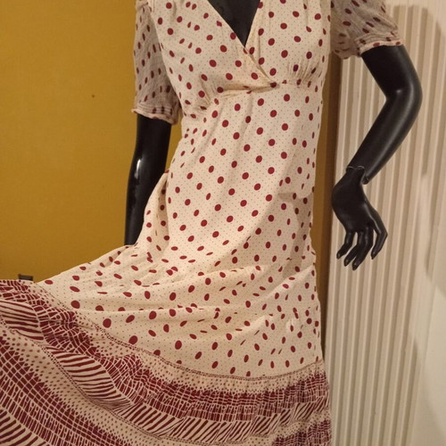 Noa Noa Baby Doll Dress new, 100% viscose, size M, burgundy beige