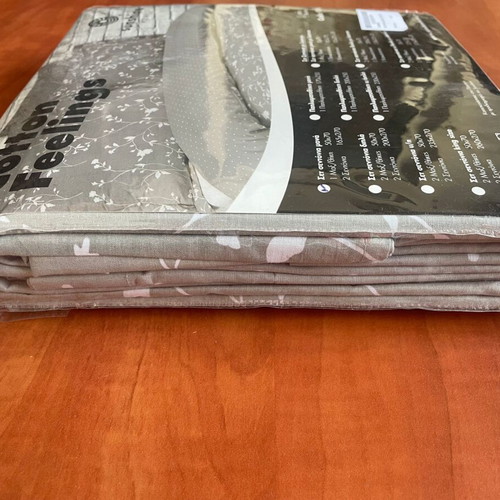 Sunshine Single Bed Sheet Set 165x270cm Cotton Feelings 924 Grey new
