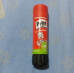 Pritt glue used, dried