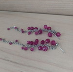 Dangling earrings like new with fuchsia beads