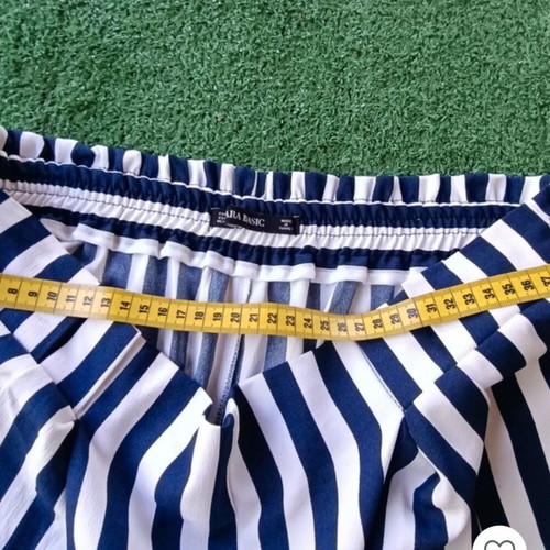 Zara wide-leg pants like new, white and blue, size XXL