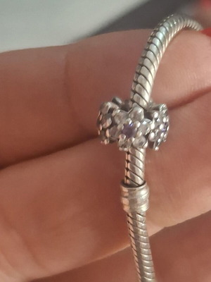 Pandora charm divider with purple and clear cubic zirconia, like new