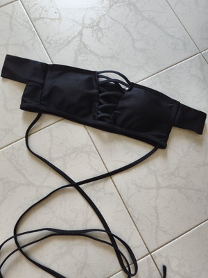 Zaful Bikini swimsuit new, strapless black, versatile ties