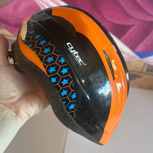 Cytec Yangsta kids bike helmet, size S, black and orange