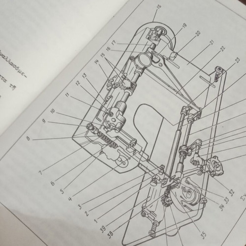 Russian Chaika Sewing Machine used with cabinet and accessories