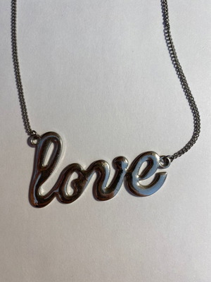 Love silver necklace used