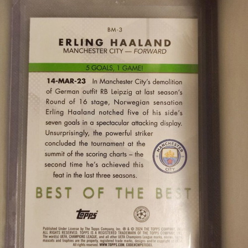 Erling Haaland Best Of The Best collectible card like new