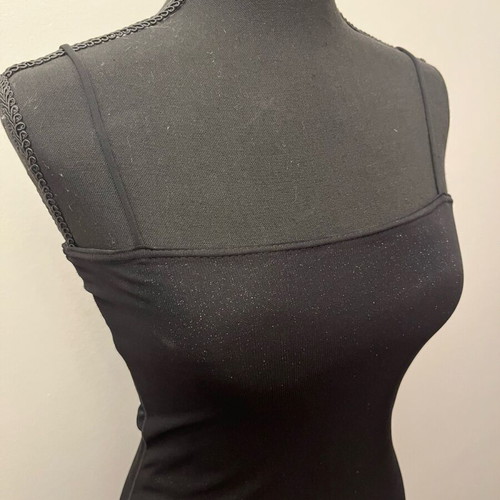 Elastic black dress with straps like new, subtle glitter