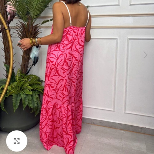 Red and pink dress